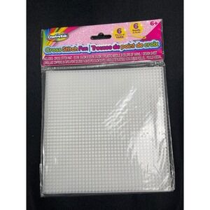 Creative Kids Cross Stitch Fun Kit Beginner Needlepoint Plastic Canvas 5.5in Mat